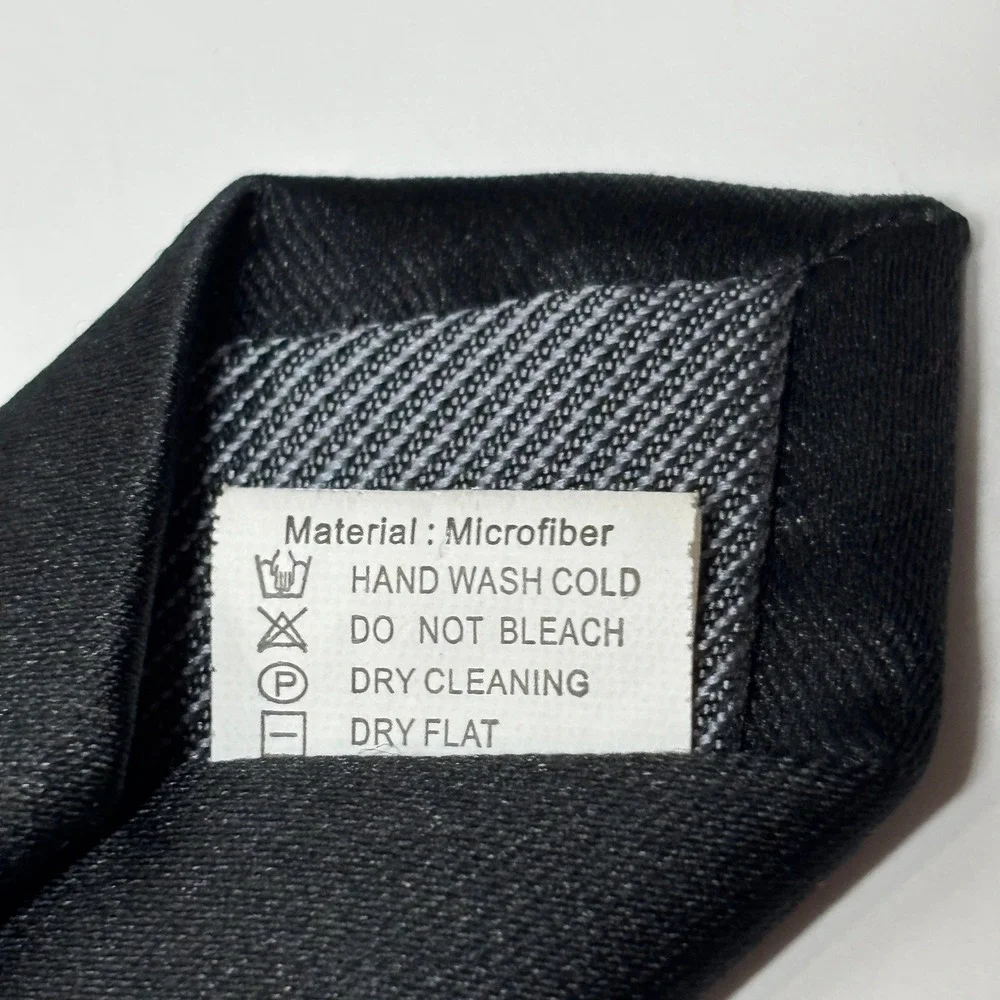 (2) KissTies Necktie Men Black Solid Microfiber Satin Formal Tie Weddings Formal